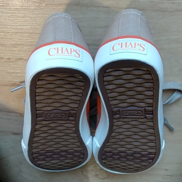 NWOT CHAPS Canvas Tan / Orange Sneakers 6.5 - Picture 5 of 7